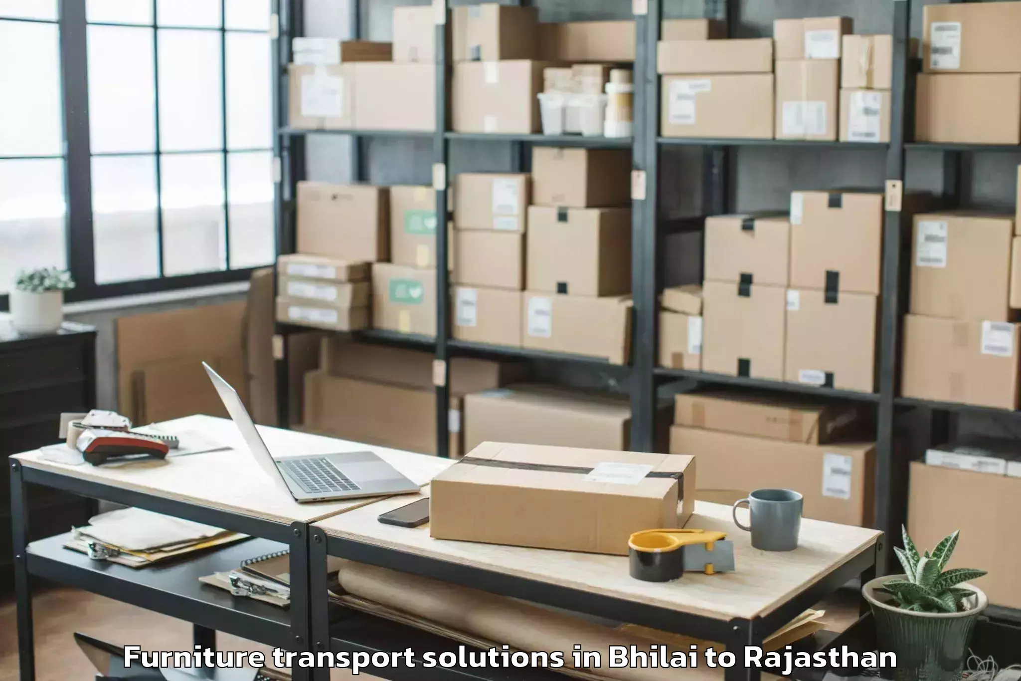 Get Bhilai to Udaipur Furniture Transport Solutions